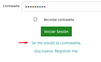 se me olvidó la contraseña